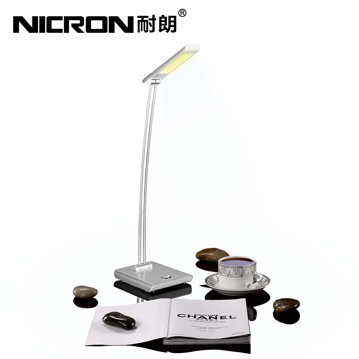 正品耐朗Nicron LED台灯 双电源折叠灯学生护眼创意调光节能台灯