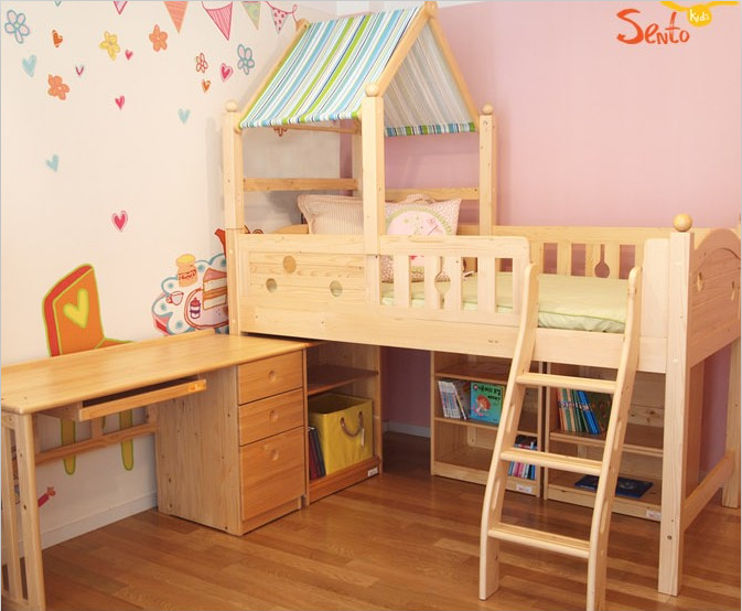 儿童床/单人床/顶棚床/实木床/滑梯床/儿童套房组合