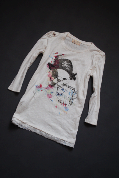 小伍外贸 韩国Thursday Island  2014春夏季  蕾丝花边七分袖T恤