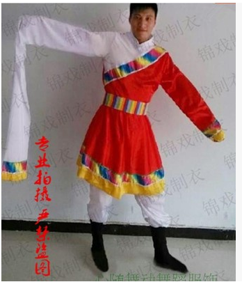 男士藏族服装藏族舞蹈服装演出服女藏族水袖民族舞蹈服装表演服装
