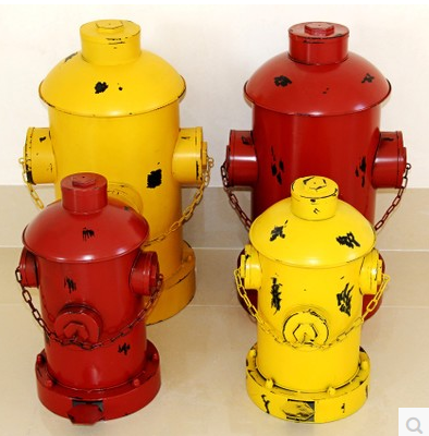 鸿祥铁艺 复古创意 消防栓垃圾桶 个性大号金属可爱脚踏式垃圾桶