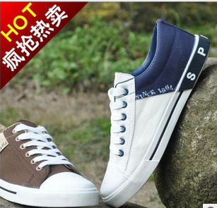 2013夏季男士帆布鞋男韩版潮流布鞋子板鞋英伦鞋透气拼色休闲男鞋