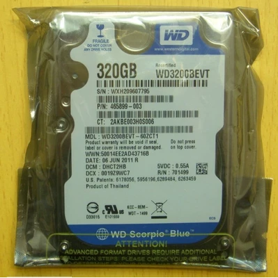 D/西部数据 WD3200LPVX 320G 笔记本硬盘 蓝盘320G 5400转 正品