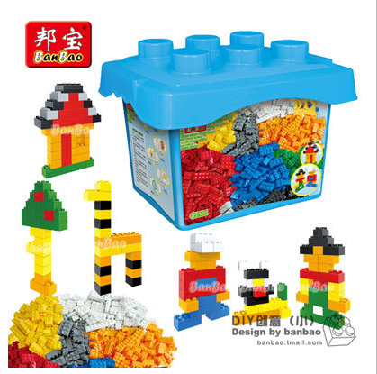 邦宝 儿童益智拼装拼插积木小颗粒积木塑料玩具创意积木带桶包邮