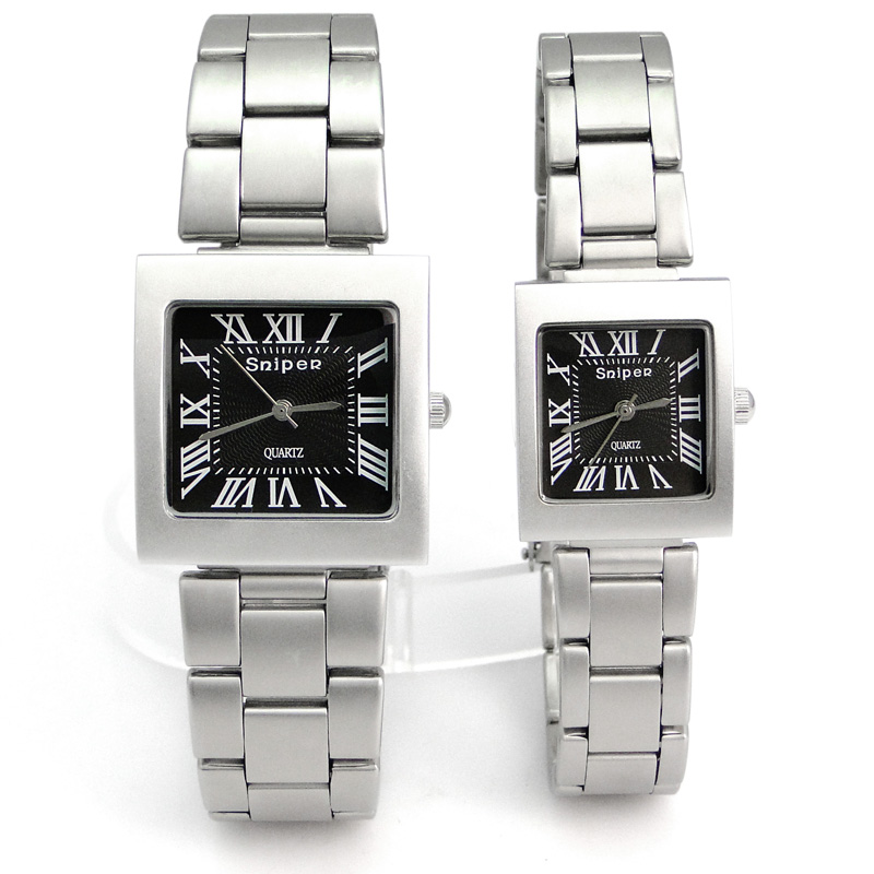 香港正品品牌手表 长方形不锈钢带情侣手表一对 石英表 复古手表