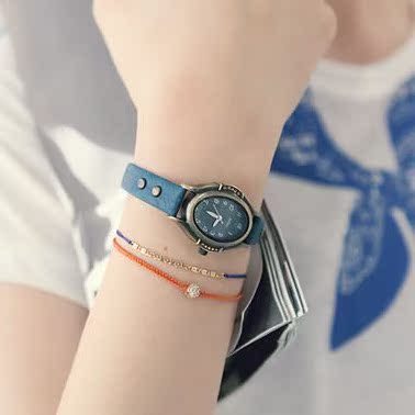 韩国品牌聚利时正品椭圆型表盘柳钉设计学生石英女表皮带防水手表