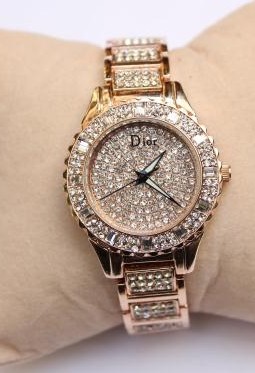 新款Dior迪奥家超闪水钻水晶腕表女士高档石英表满天星奢华手表