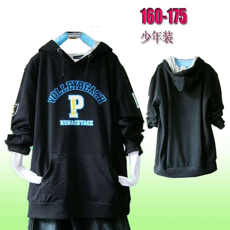 大男童长袖t恤儿童长袖青少年装韩版卫衣160-175)CD28B黑