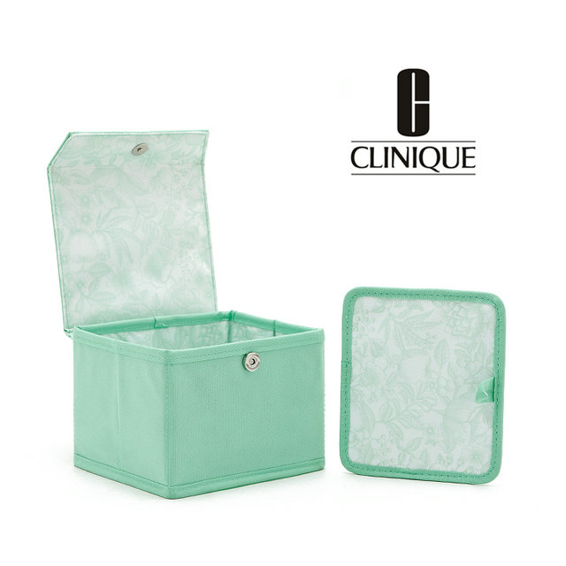 精品外贸单 夏日清新 浅绿色 方形 翻盖型 折叠式收纳箱 收纳盒