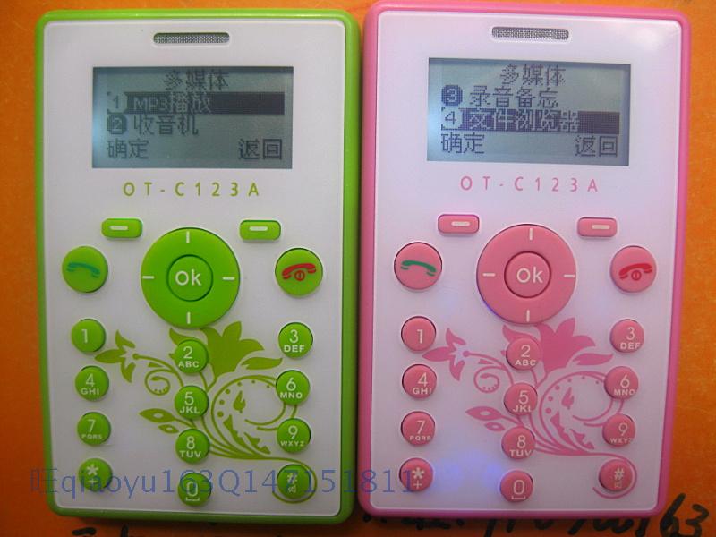 OTC123A阿尔卡特C123  超薄小手机迷你小手机mini带震动卡片手机