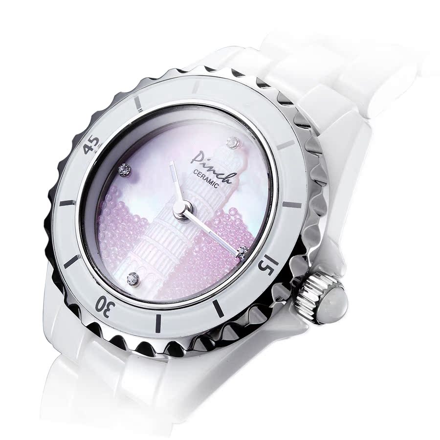 正品PINCH陶瓷手表 2013女手表新款 比萨斜塔女士手表 时装表腕表