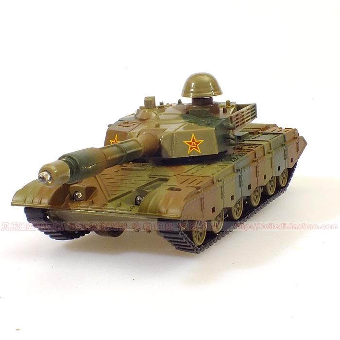 合金车军事模型 回力 声光主战坦克 迷彩军绿99坦克 合金模型玩具