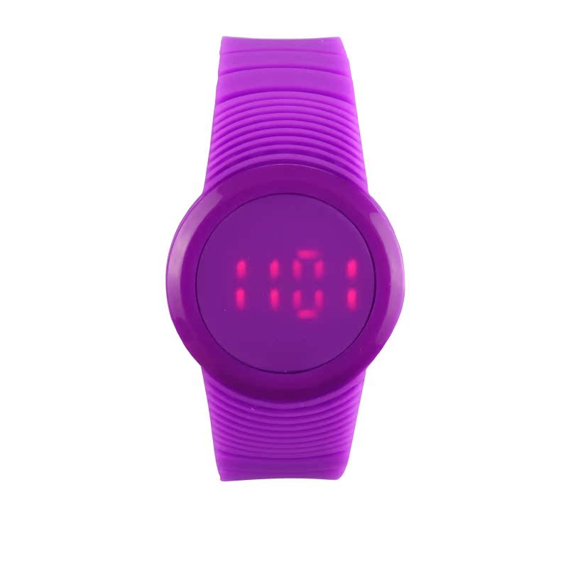 创意LED电子手表 7彩时间手表 紫色