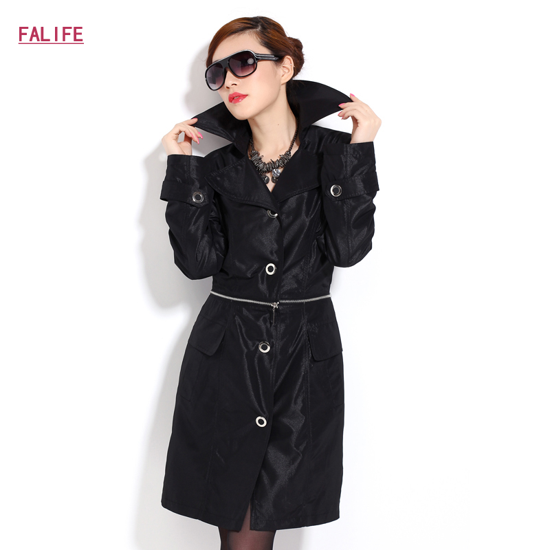 【FALIFE】2013年春装新款韩版通勤女风衣长短2种穿法 时尚小外套