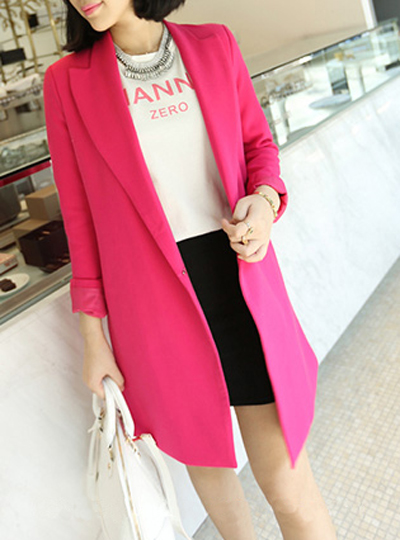 2013秋季女装新款 韩国【想你】同款3色长款垫肩西装外套 自留款
