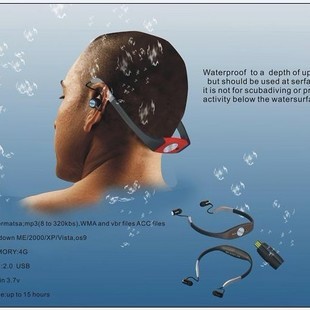 厂家直销 防水MP3 游泳MP3 水下运动跑步头戴式MP3 iPX8 4GB+FM
