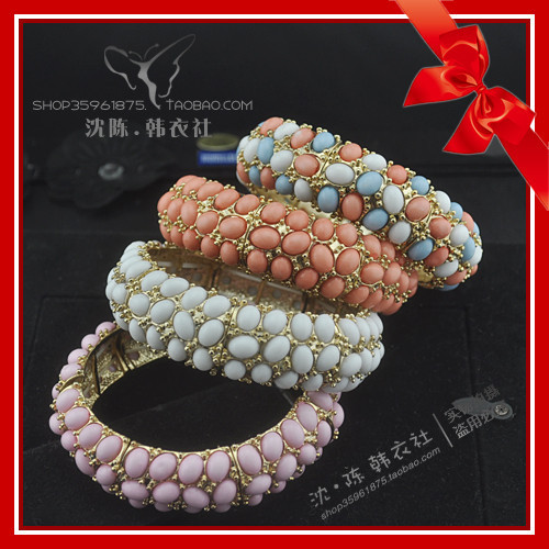 ◆韩饰界◆韩国时尚 淑女 合金树脂手镯/手环/手链4色 冲3钻特价