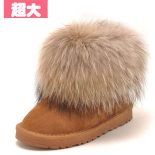 【淘宝预售】bearpaw熊掌 狐狸毛雪地靴 5854牛皮短靴 短筒女靴子