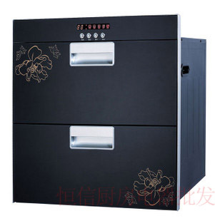 深圳老板 高低温嵌入式消毒柜-保洁柜-嵌入式消毒碗柜 带花 黑色