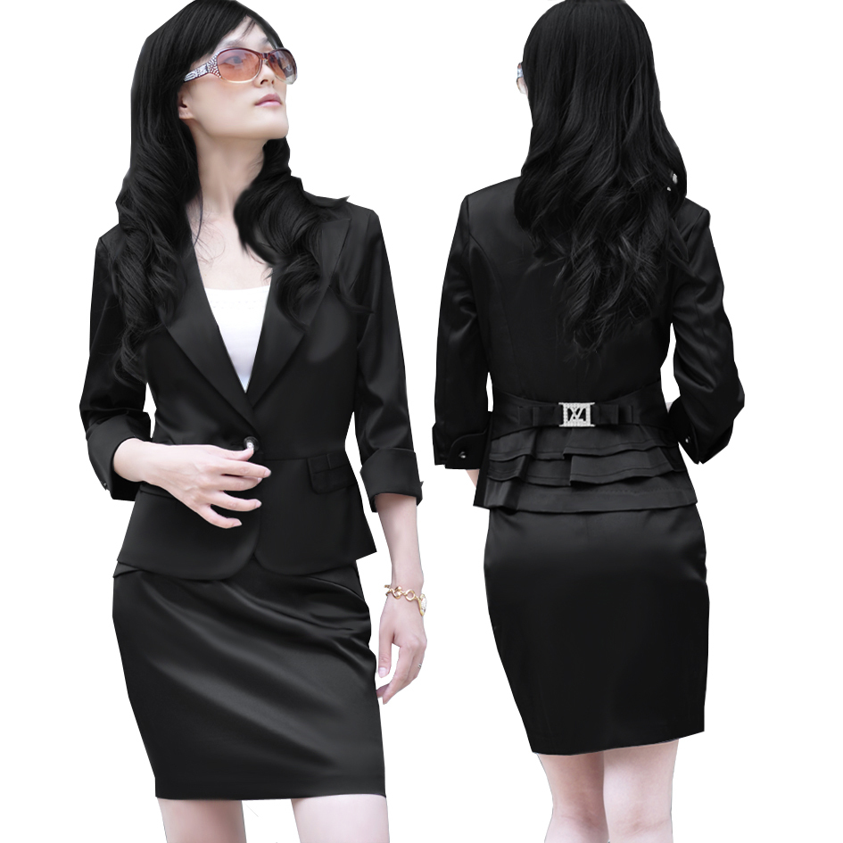 韩版修身 女款七分袖大码 黑色白色 小外套 女装短外套