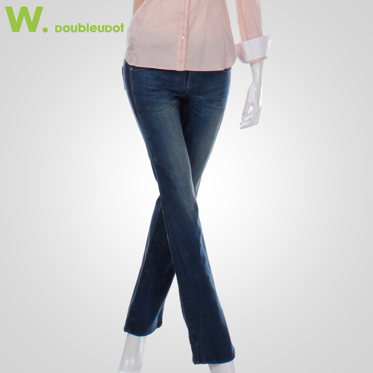 【正品】WJ1SL7560-W.doubleudot专柜韩版推荐女装人气牛仔裤