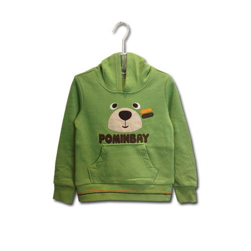 2014新款春装男童POM*BEAR绿色小熊男宝套头卫衣