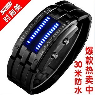 韩国时尚LED电子钨钢男士手表 时刻美男式防水潮男时装表正品腕表