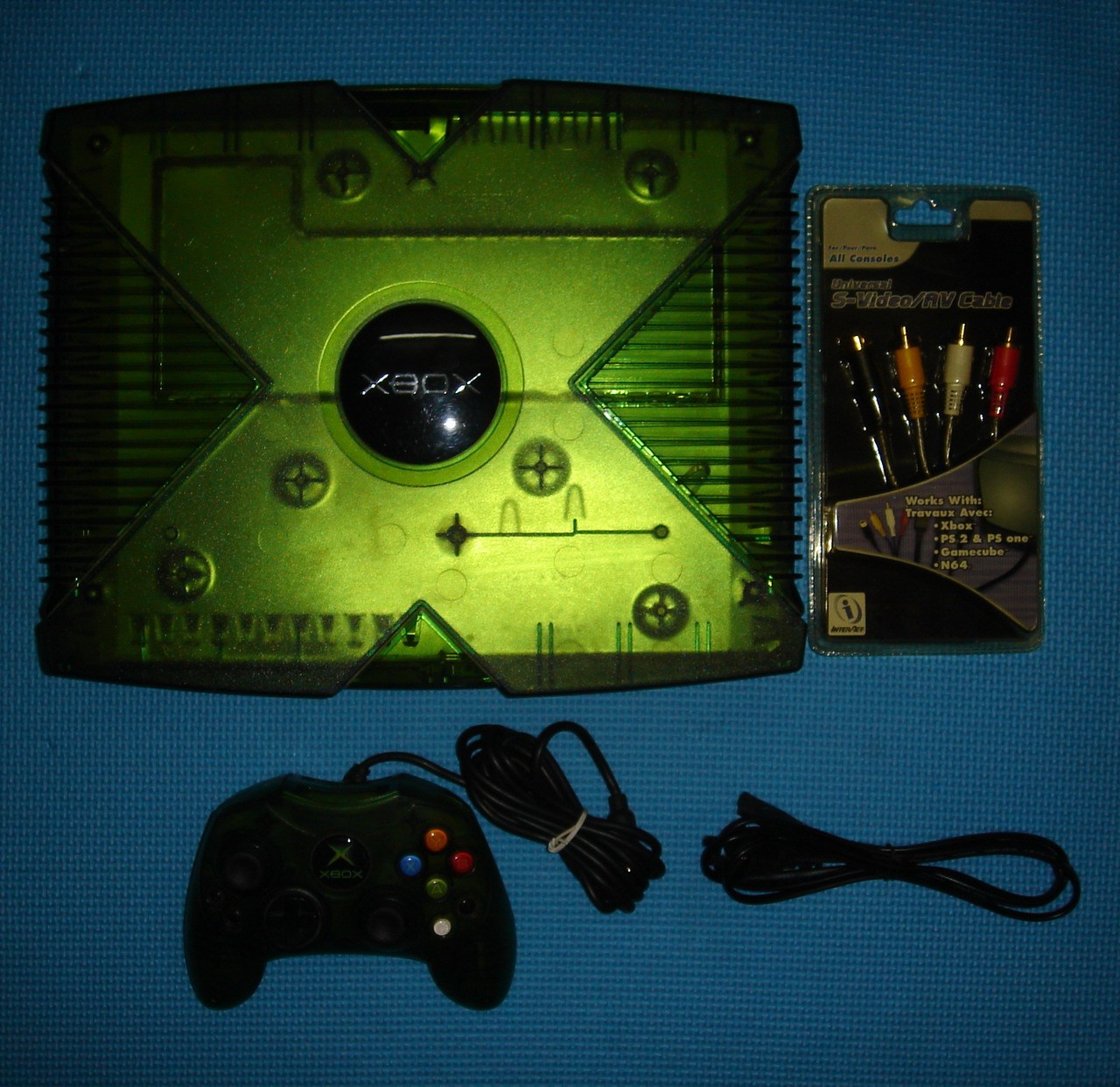 【电玩小站】 二手 XBOX一代 游戏机 绿色透明限定版