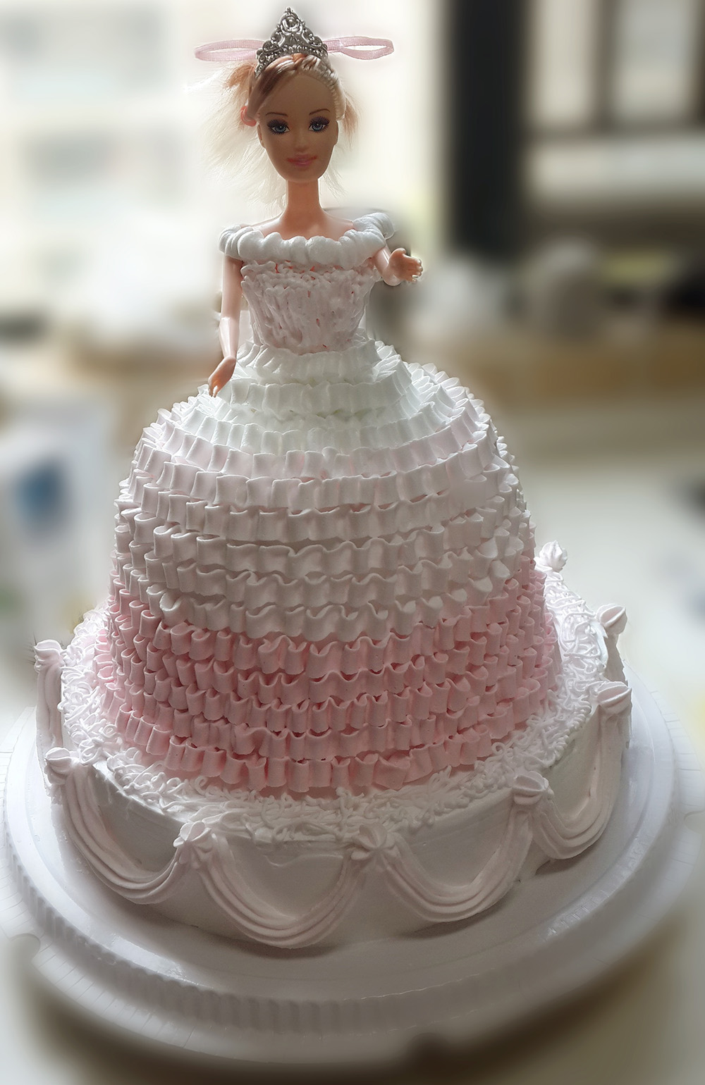 武汉同城配送 芭比蛋糕 渐变公主蛋糕 生日蛋糕创意蛋糕
