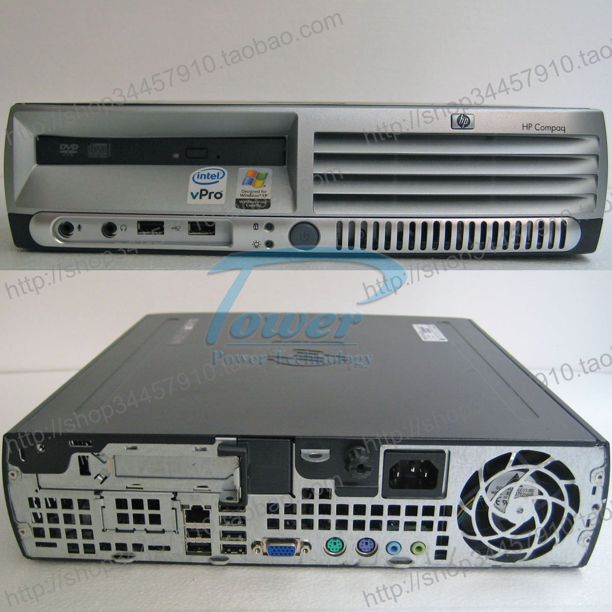 超薄商用二手电脑/惠普HP dc7700 Q965小主机/支持半高PCI-E/DVD