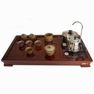 金灶茶具V513多功能电磁炉茶盘泡茶机 实木雕刻 自动上水器赠杯架
