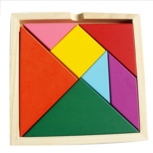 木制彩色七巧板 儿童智力拼图游戏 七巧板智力拼图 益智玩具