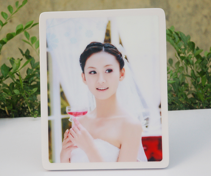 10寸圆角韩国烤瓷水晶相框/象牙水晶摆台/含冲印/影楼相框