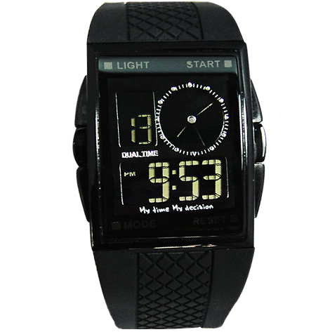 ots品味黑色诱惑韩国运动手表时尚男表个性表电子手表防水品牌