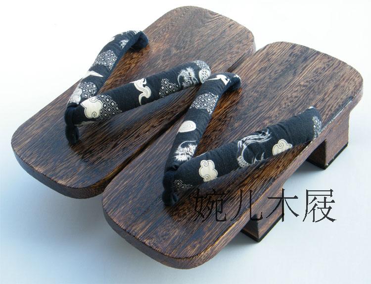 日式木屐 cosplay用男式男款二齿日本凉鞋板凳拖鞋木屐