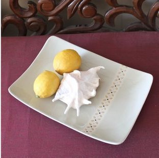 外贸原单陶瓷餐具瓷器200年美国名品PF 四叶草 长方盘盆果盆