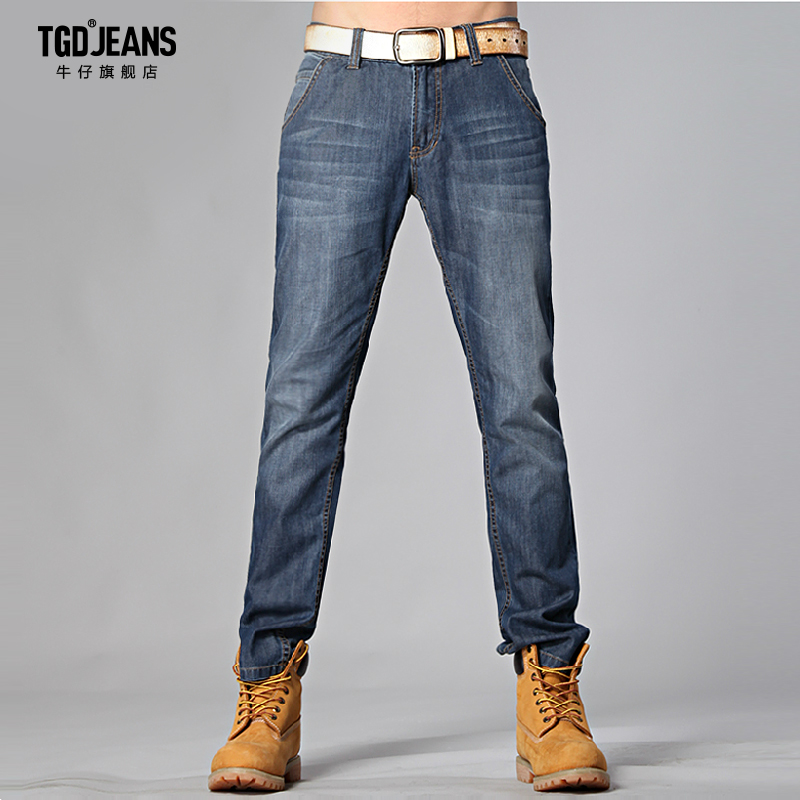 TGD 2013冬季以纯版 男士低腰修身牛仔裤 男士加绒牛仔裤