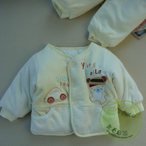 婴儿服装 冬季 婴儿套装 绒面保暖宝宝棉袄 2件套 0-12个月
