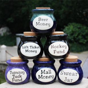 日单zakka 创意可爱礼品软木塞字母陶瓷密封罐存钱罐储蓄罐调味罐