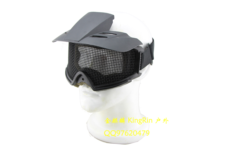 KINGRIN厂家直销 野战CS高强钢丝网抗射战术大眼镜 户外防护眼镜
