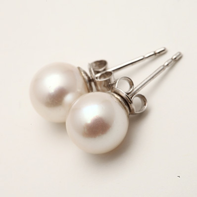 DASIK 黛斯奇天然淡水珍珠  小珍珠耳钉 4.5-5mm正圆 925纯银