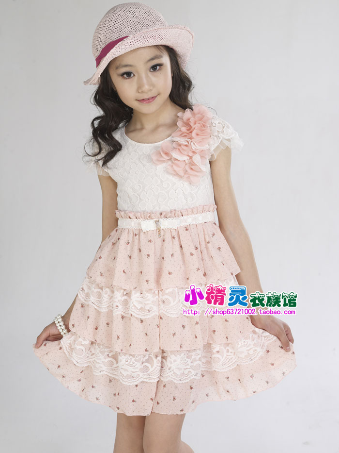 2011新款大童女童装夏装 韩版裙子 淑女儿童连衣裙 公主裙 1018