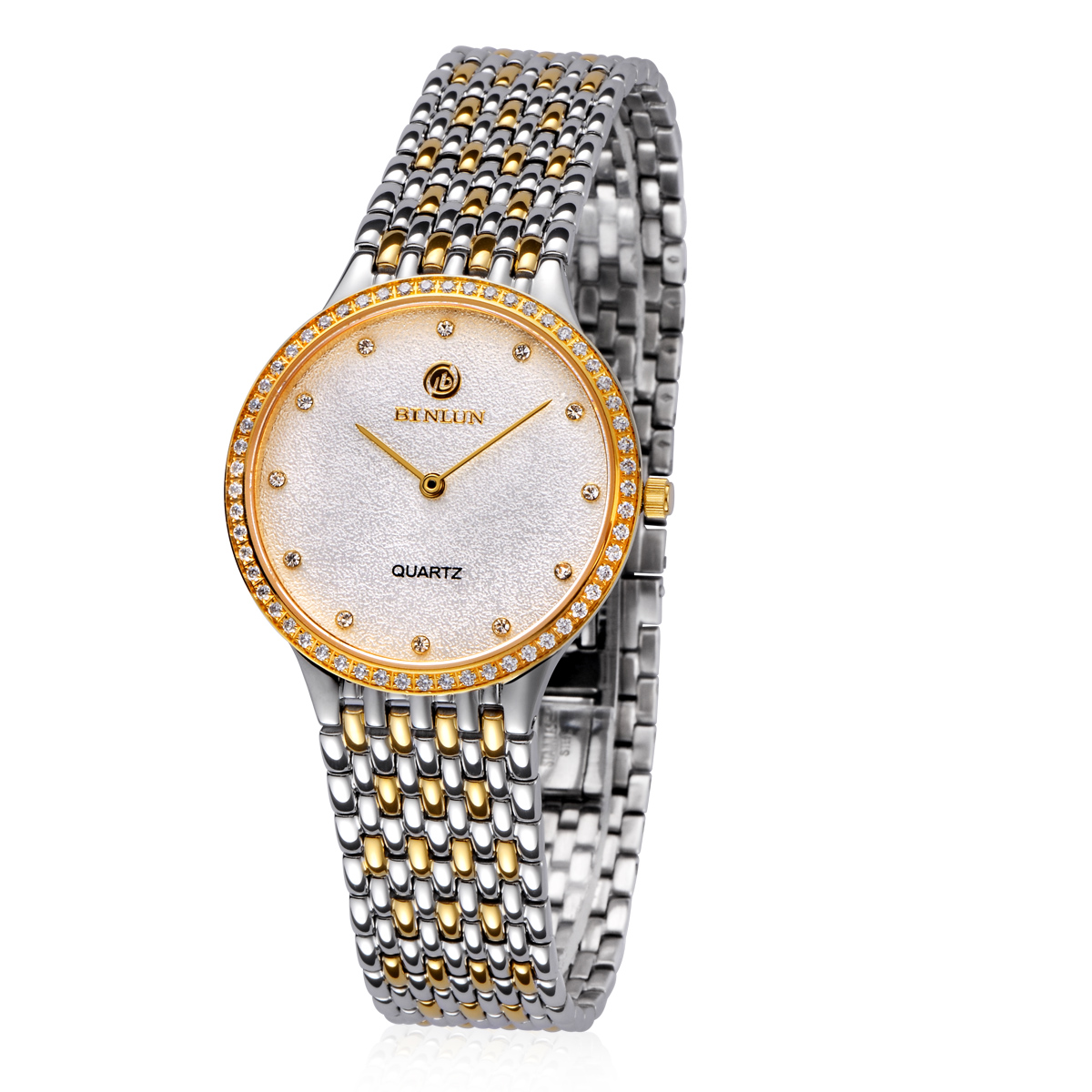 宾伦BINLUN 时尚超薄手表 18K金男士手表 正品防水表