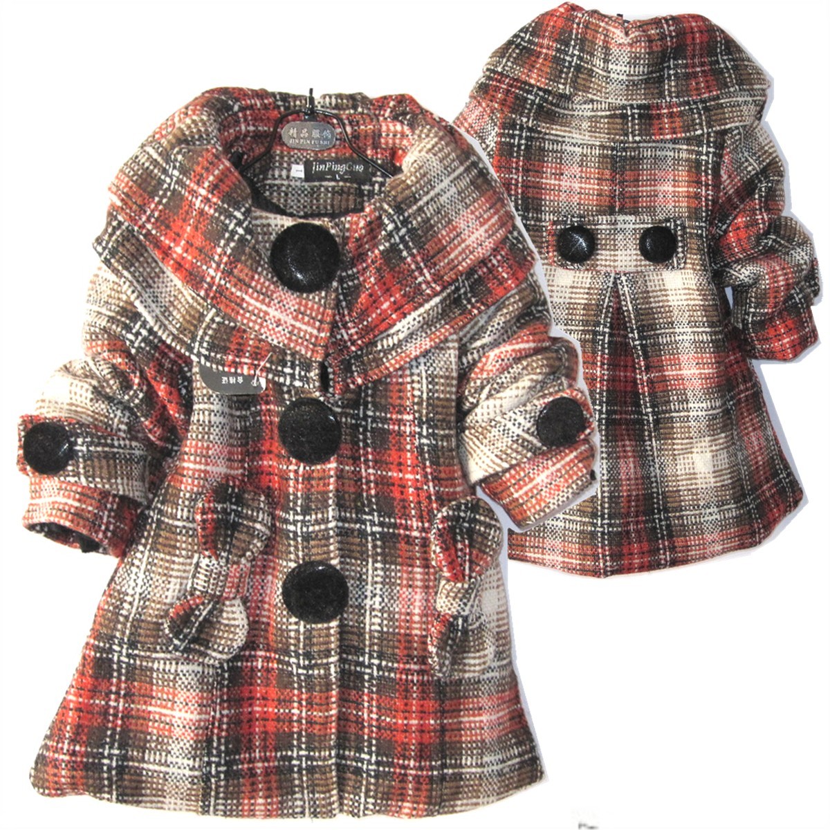 2010年秋冬韩版新款，超靓小童格子棉衣外套 换季处理