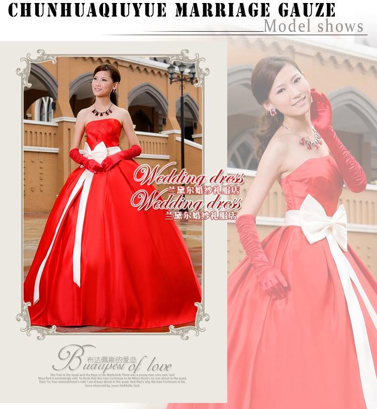 新款2011 韩版婚纱 公主抹胸婚纱礼服苏州实物白色红色