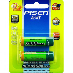 品胜 5号充电电池5号电池 AA2节五号2500毫安镍氢充电电池