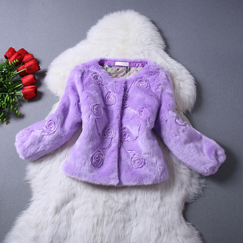 2014冬装新款仿獭兔毛玫瑰蕾丝盘花灯笼袖皮草短款百搭小外套