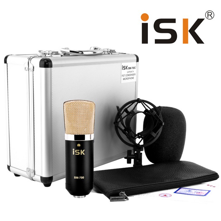 ISK bm-700 电容麦套装 专业K歌设备喊麦录音麦克风话筒声卡套装