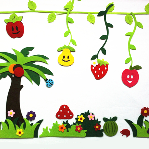 幼儿园小学教室环境布置 无纺布椰子树水果系列树叶条组合套装