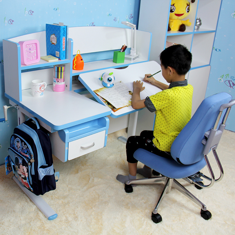 惠万家学习桌 儿童学习桌椅套装可升降学生书桌子预防近视写字台